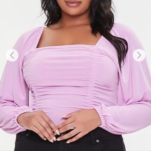 Lavender ruched bodysuit